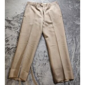 Burberry's Pants Mens 34x28 Beige Wool Vintage Burberry Single Pleat Dress